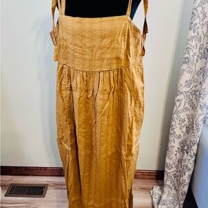 Old Navy Mustard Yellow Strappy Midi Dress